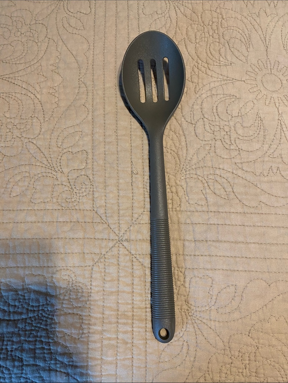 Sunbeam Dark Gray Slotted Serving Spoon
